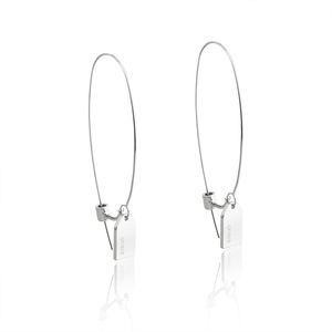 Elegantes <span class=keywords><strong>pendientes</strong></span> de aro de acero inoxidable chapados en <span class=keywords><strong>oro</strong></span> con patrón de <span class=keywords><strong>diamantes</strong></span> geométricos de moda letras inglesas joyería de moda de viajero - Product Image 6