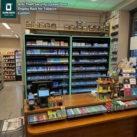 Présentoir à cigarettes lumineux en métal verrouillable de troisième génération avec tiroir de rangement intégré