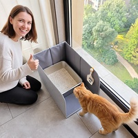 Protection anti-éclaboussures pour litière de chat, pliable, portable, universelle, accessoires pour chats d'intérieur, vente en gros