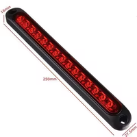 Feu arrière/latéral Haile pour voiture, bande LED 15 LED 12V/24V pour camion, bateau, camping-car - Signal d'avertissement clignotant rouge 9W