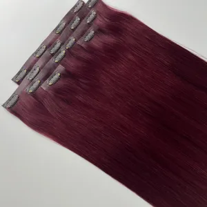 Extensões de cabelo com clip-in em diferentes texturas e comprimentos, extensões de cabelo humano com clip-in para um cabelo real.