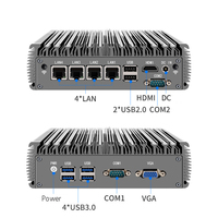 PC Mini Tanpa Kipas Industri 4LAN 6LAN RJ45 Gigabit LAN J4125 Celeron DDR4 Baru