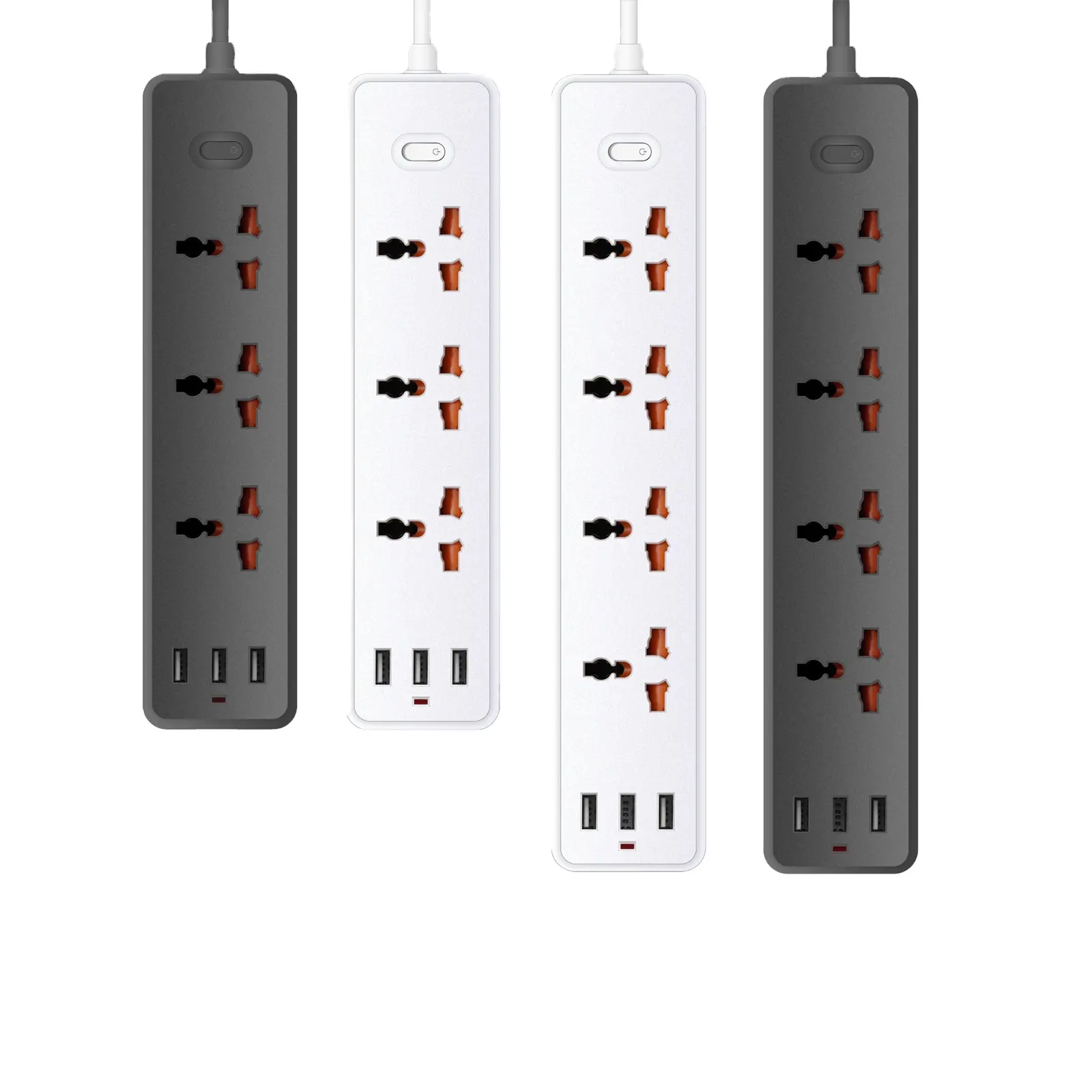 ILEPO כוח רצועת 10A 2000W 3/4 דרך AC שקע בריטניה תקע 3 USB נסיעות מתאם עם מתג 1.2m הארכת כבל מחשב פיצוץ הוכחה