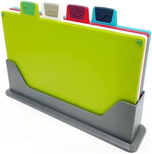 Cutting Board Set of 4 with Storage Stand Thicker Chopping Board Set with Color Coded Food Icon for Kitchen Different Food Type - Product Image 3