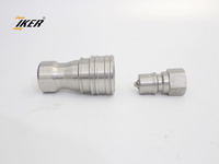Connecteur hydraulique rapide femelle-mâle en acier inoxydable avec filetage BSPT 1/4 pouce ISO 7241-1B KZF
