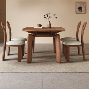 Solid Wood Elephant Shaped Extendable Dining <b>Table</b> <b>Round</b> Folding For <b>Small</b> Homes And Apartments Ash Wood Dining <b>Table</b> - Product Image 1