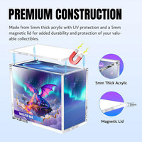 Boîte de protection en acrylique personnalisée pour booster Pokémon, étui transparent en acrylique pour cartes à collectionner TCG avec couvercle magnétique