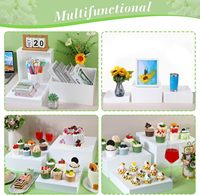 Petits supports d'affichage en acrylique blancs, carrés et ronds, pour gâteaux de mariage, table de présentation, support de présentation de fleurs et de desserts