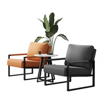 Fauteuil individuel en métal de luxe léger, design moderne et simple, pour hôtel, chambre d'hôtes, salle d'exposition, usage commercial