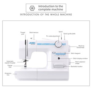 Máquina <span class=keywords><strong>de</strong></span> Coser Eléctrica Multifuncional JUKI 8370, Portátil para el <span class=keywords><strong>Hogar</strong></span>, para Sastre, Manualidades, Coser Prendas Pequeñas - Product Image 3