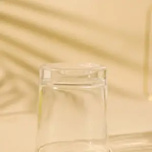Clients Logo personnalisé Tasse en verre cylindrique transparente Tasse en verre pour eau potable ou jus pour la fête