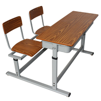 Ensemble de mobilier scolaire moderne à prix bas, table et chaise d'étude pour lycéens avec banc de classe en métal
