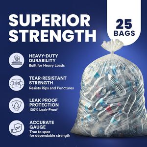 ถุงขยะหัวหม่าเหิงชุน 65 แกลลอน หนา 2.7 มิล ใส ทนทาน สำหรับใส่ถังขยะ ขนาด 50” x 48” - Product Image 4