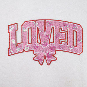 Offre Spéciale Chenille Sequin Saint Valentin Patch Mama Loved Chenille Patches Valentine Pour Vêtements - Product Image 3