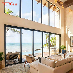 Portes coulissantes de patio en aluminium standard américain DERCHI NFRC, à double vitrage trempé, résistantes aux ouragans, portes coulissantes extérieures - Product Image 4