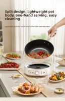 Wok électrique à double compartiment 2000W 4L en alliage d'aluminium avec revêtement antiadhésif facile à nettoyer, usage domestique OEM