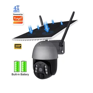 3MP Outdoor Wireless PTZ Wifi security camera Solar CCTV Camera 4g 3g Sim Card Slot Security Surveillance Ip 4G Camera