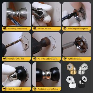 Puissant butoir de <span class=keywords><strong>porte</strong></span> magnétique en acier inoxydable à ressort, <span class=keywords><strong>sans</strong></span> perçage, mini butoirs magnétiques pour chambre à coucher - Product Image 6