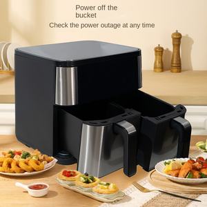 Freidora de aire eléctrica doble moderna de 10L con gran capacidad, nueva pantalla colorida para uso doméstico en idioma operativo francés - Product Image 5