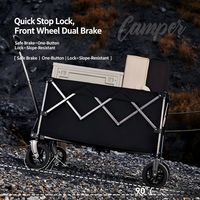 Chariot pliable robuste YC TC-53 avec roues pivotantes en acier au carbone pour le camping, les voyages et le transport en extérieur