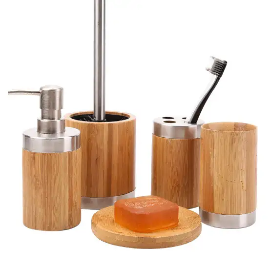 Высококачественные Натуральные инструменты для ванны, держатель для ванны, бамбуковый Набор для ванны, аксессуары для ванной комнаты