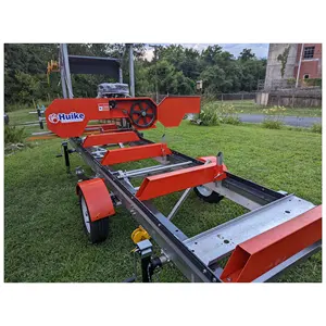 Mini/küçük 31 inç yatay taşınabilir log sawmill/benzinli ahşap şerit testere mills/dizel motor 15HP marangoz için