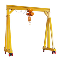 Grue portique motorisée contrôlée par PLC, boîte de vitesses moteur, marque MHICRANE, 2,5 tonnes/3 tonnes/6 tonnes, cabine jaune, commande 20-40M/MIN 1