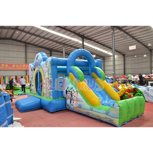 Toddler nhà bị trả lại thương mại màu xanh nhảy lâu đài Inflatable Bouncer trẻ em <span class=keywords><strong>bouncy</strong></span> lâu đài với Slide Combo cho trẻ em - Product Image 2