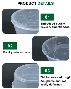 Contenitore trasparente per alimenti in plastica tonda 4000ML contenitore per la casa e la cucina contenitori ciotola con coperchi - Product Image 5