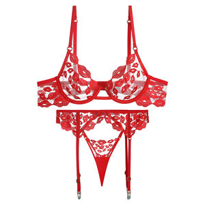 Сексуальное женское нижнее белье ко Дню Святого Валентина, новые экологически чистые переработанные материалы, красные губы, вязанные крючком наборы для пересечения границы - Product Image 4