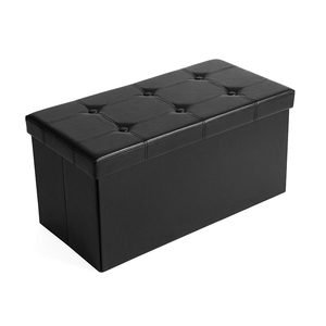Rangement en cuir Pliable Repose-pieds Pour Banc Coffre De Rangement Repose-pieds <span class=keywords><strong>Table</strong></span> Basse Rembourré Tabouret De Rangement - Product Image 1