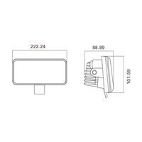 Feux de travail rectangulaires à LED 18W pour tracteur Case IH Puma 2304, faisceau large à LED