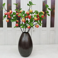 Branche de fruits artificiels réalistes Pomme Grenade Kaki – Ornement Paix et Joie pour la décoration de salon et de maison – Vente en gros