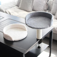 360 ° Lit pour chat de bureau rotatif et réglable avec pince en C, hamac pour chat avec poteau à gratter pour fixation au bureau, perchoir de bureau pour chat