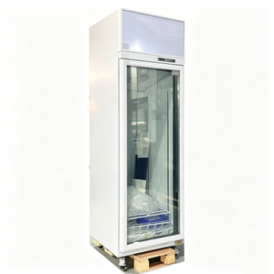 Réfrigérateur vertical à porte vitrée simple, corps en acier inoxydable avec compresseur supérieur, pour supermarché et magasin de proximité - Product Image 3