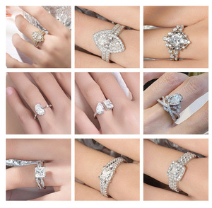 Bague de Mariage GRA Certifiée 1,5 mm VVS1 Moissanite pour Femme en Argent Massif S925 et Plaqué Or 18K Superbe <span class=keywords><strong>Design</strong></span> Empilé - Product Image 5