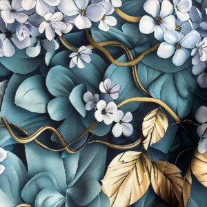 Rouleau de tissu en viscose imprimé floral 5D, Challis en rayonne pour robes, vente en gros - Product Image 3