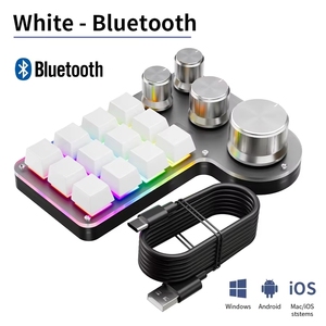 Tastiera Programmabile BSSY con 12 Tasti, 4 Manopole, 16 Funzioni Macro Personalizzabili, Cablata, Bluetooth, Wireless 2.4GHz, RGB - Product Image 4