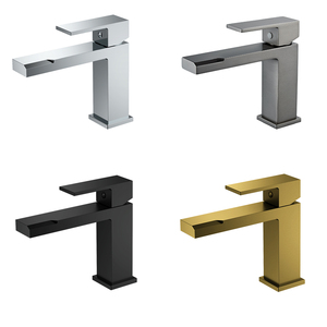 Vòi lavabo hiện đại chất lượng cao, một tay cầm, chất liệu đồng thau đen - Product Image 5