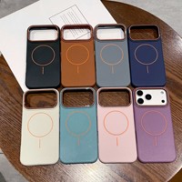 Coque de téléphone magnétique de luxe antichoc à texture litchi avec chargement sans fil pour iPhone 18 17 Air 16 15 14 Plus 13 Pro Max