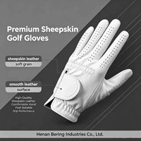 Gants de golf en peau de mouton de qualité supérieure pour hommes, respirants, doigts perforés, antidérapants, en cuir Cabretta souple