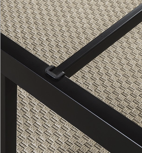 Cadre de lit simple moderne en métal avec tête de lit en bois KD-1515 cadre de lit simple en fer noir mat - Product Image 5