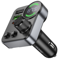 Adaptateur de voiture HOCO E86 48W double USB avec USB C portable pour émetteur FM Bluetooth, format audio MP3, fonction stéréo