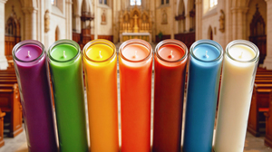 Bougies de prière religieuses personnalisées en verre, écologiques, assorties, pour la vente en gros, 7 jours, 8 pouces de haut, en forme de pilier - Product Image 2