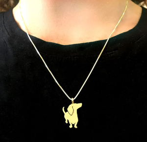 Dachshund collar 18K chapado en oro Dachshund colgante Doxie collar salchicha perro joyería regalo para los amantes del Dachshund - Product Image 2