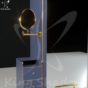 Ensemble de mobilier de salon moderne King Shadow en verre double face, fauteuil de <span class=keywords><strong>coiffure</strong></span>, station <span class=keywords><strong>miroir</strong></span>, <span class=keywords><strong>miroir</strong></span> de salon en MDF, usage commercial - Product Image 3