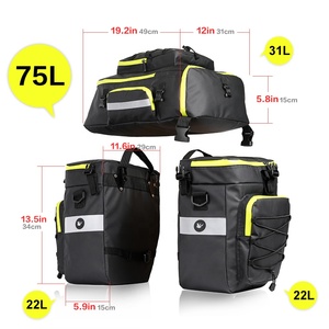Rhinowalk multifuncional 3 en 1 ciclismo bicicleta Pannier impermeable bicicleta asiento trasero bolsa - Product Image 2