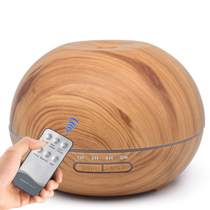 Diffuseur d'arômes en bois grainé, humidificateur 400 ml, télécommande intelligente avec lumière pour usage domestique - Product Image 4