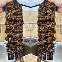 Extensiones de Cabello Humano Rizado Birmano al por Mayor, Pre-Enlazadas con Nudos Milagrosos # Color Piano P4/27 para Mujeres de Piel Oscura