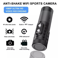 4K WiFi Anti-Shake Action Camera Étanche Sports de Plein Air DV Enregistreur Lampe de Poche pour Cyclisme Plongée Plongée Grand Angle MicroSD